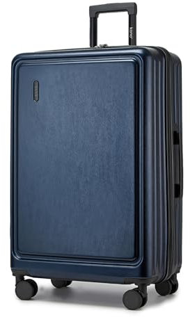 Kono Hartschale Koffer Reisekoffer ABS+PC Trolley Groß 98 Liter Handgepäck Koffer 77x49x29.5cm TSA-Schloß kabinenkoffer 4 Spinnerräder Rollkoffer & Teleskopgriff Suitcase(Dunkelblau)