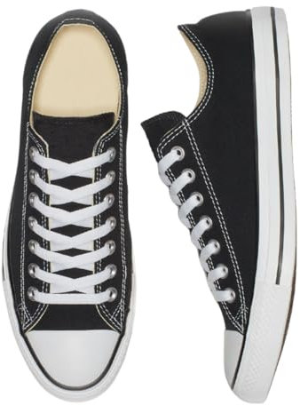 Mens Canvas Lace Up Sporty Low Top Outdoor Trainers Sneakers Pumps Plimsolls with Rubber Toe Cap Shoes (Black, UK Footwear Size System, Adult, Men, Numeric, Medium, 9)