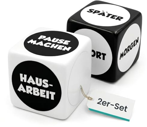 MIJOMA Entscheidungswürfel 2er-Set – Lustiges Würfelspiel für schnelle Entscheidungen – Perfekt für Unentschlossene – Party & Freizeitspiel
