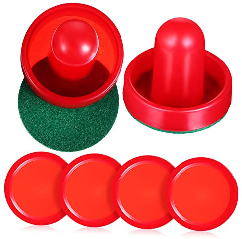 Airhockey Pucks und Schieber Satz 60mm Rot mit Zubehör