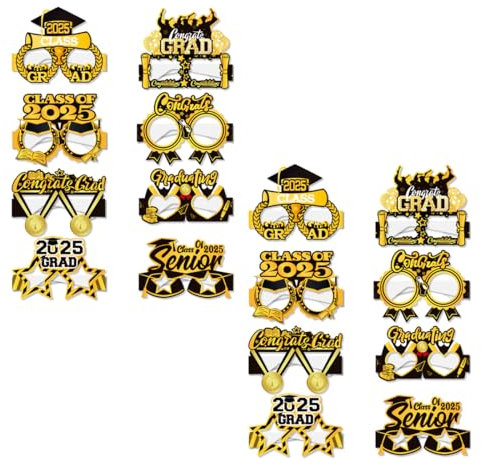 KEQAR 16 Pezzi Bicchieri Fotografici per Festa di Laurea, Accessori per Foto di Scena, Decorazione Fai da te 2025