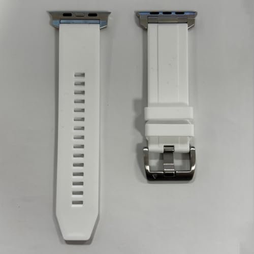 Anlinser Compatibile con Cinturino Apple Watch Ultra 3/2/1 49mm 46mm 45mm 44mm 42mm, Cinturini Sportivo Silicone Robusto per iWatch SE Serie 11 10 9 8 7 6 5-1 (Bianco)