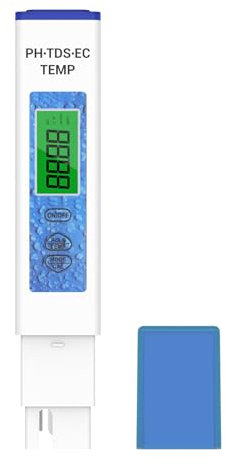 LEUTED 4 In 1 pH Wert Messgerät mit Hintergrundbeleuchtung, pH/TDS/Temperatur/EC Messgerät für Pool,Digital pH Wert Messgerät für Schwimmbad, Trinkwasser, Aquarium, Teich, PPM Messgerät Wasser