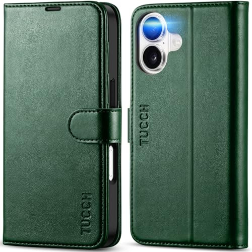 TUCCH Folio Wallet Case for iPhone 17 (6.3) 2025, Evergreen | 4 Card Holders, RFID Blocking, Kickstand, Shockproof TPU, Premium PU Leather, Magnetic Closure, Foldable Flip Cover