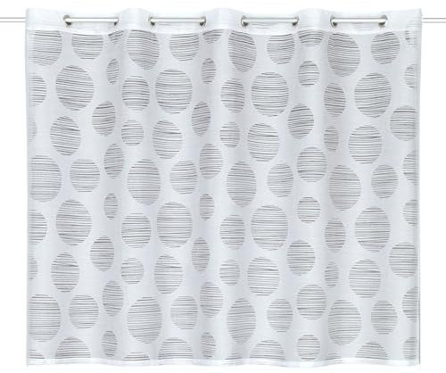 Sehlbach Bistrogardine Ausbrenner Kreise, Weiß, 135 x 85 cm Bistrogardine, Ausbrennermuster, Blickdicht, Lichtdurchlässig, Stilvoll, Ösenaufhängung