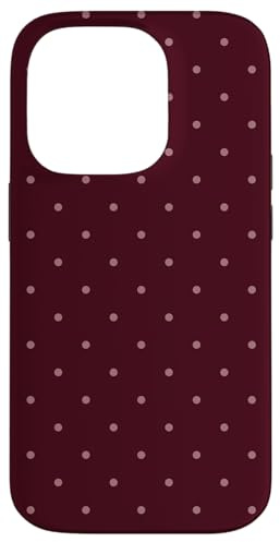 Mocha Cherry Polka Dots Summer Coquette Maroon Red Aesthetic Case for iPhone 14 Pro