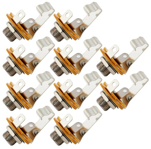Aboiled 10pcs 6.35mm 1/4 Mono Input Jack Plug Socket Set for Electric Guitar, Guitar Pickup Output Jack Plugs