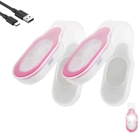 LOMUG Luz nocturna para enfermería, 2 unidades, clip LED, mini linterna con clip en la ropa, recargable por USB, magnética, luz de seguridad, 3 modos para enfermera nocturna, correr, correr, ciclismo