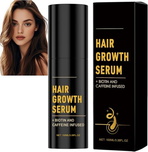 Haarwuchs-Serum-Spray mit Biotin und Koffein 100ml, Haarverdickungs-Spray für Frauen und Männer, fördert dickeres, volleres Haar, stärkt die Wurzeln und reduziert Haarbruch, Haarwuchs-Essenz (1pcs)
