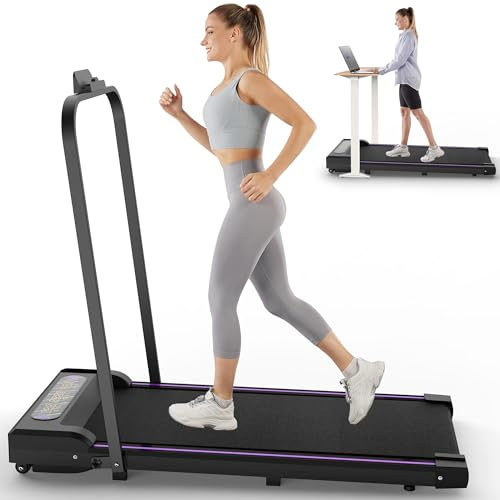 FUNEBIKE Tapis de Course Pliable – Tapis Roulant Électrique Silencieux 8 km/h, Moteur 2,5HP, Écran LCD, Cadre Renforcé, Charge 120kg – Maison & Bureau Noir