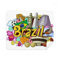 Fußball Oscar Niemeyer Brasilien Graffiti Handy-Display von Brillenputztuch 2 Wildleder Stoff