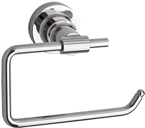 tesa LUUP Toilettenpapierhalter, verchromt - WC-Rollenhalter zur Wandbefestigung ohne Bohren, inkl. Klebelösung - 105mm x 140mm x 75mm