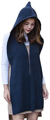 Hilmocho Damen Kapuzenschal Winter 2 in 1 Gestrickte Multifunktionale Schal Hut Kopf Schals Warme Kapuzen Schal für Frauen