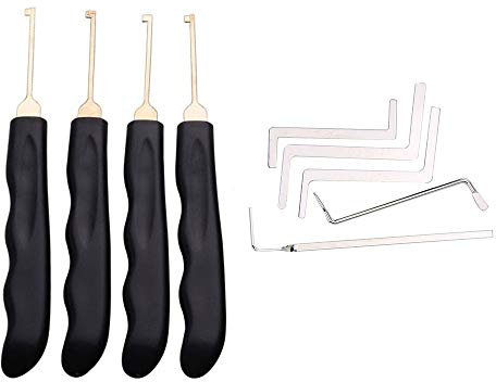 Loboo Idea 9-Piece Lock Pick Set - 4 Kaba Lock Pick Hooks and 5-Piece Locksmith Tension Wrench Tool Set
