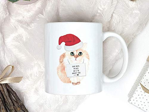 Bedruckte Weihnachtstasse Tasse mit Katze und Spruch