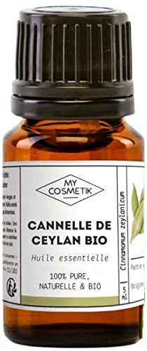 MY COSMETIK - Huile Essentielle de Cannelle de Ceylan BIO AB - Issue de l'agriculture Biologique - Chémotypées HEBBD/HECT - 100% pure et naturelle - Certifié ECOCERT - Fabriqué en France - 5 ml