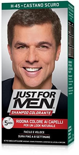Just For Men Colorante In Gel, Tinta Semipermanente Per Capelli Uomo, Senza Ammoniaca, Con Cheratina E Vitamina E, Colore Castano Scuro, H45