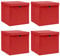 vidaXL 4X Aufbewahrungsbox mit Deckel Zusammenklappbar Spielkiste Regalkorb Faltkiste Korb Kinderbox Box Kiste Rot 32×32×32cm Stoff