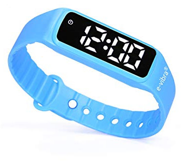 e-vibra Potty Training Watch - Silent Vibrating alarm reminder watch Kids & Adult medication alarm potty timer watch (Blue)