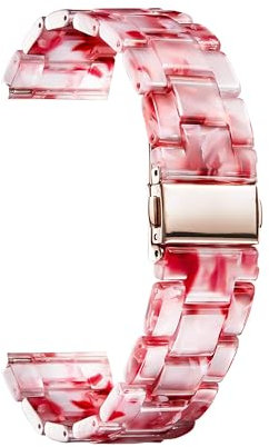 BINLUN Harz Uhrenarmband für Damen Herren 12mm 14mm 16mm 18mm 20mm 22mm,Ersatz Uhrenarmbänder Faltschließe Schnellverschluss für Smartwatch,14 Farben Licht Mode Hautfreundliche Armband in 3 Schnallen