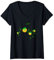 Damen Stiefmütterchen gelb Blumenranke Blume floral Blüte blumig T-Shirt mit V-Ausschnitt