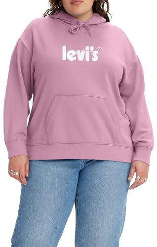 Levi's Plus Size Graphic Standard Sweat à Capuche Femme, Poster Logo Prism Pink, 1XL