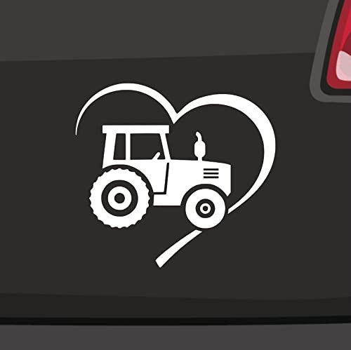 Herz Traktor Aufkleber -6 Größen 21 Farben- Landwirt Trekker Zugmaschine Love