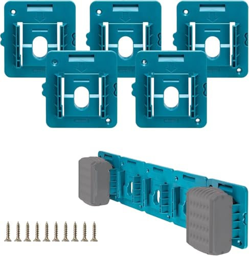 5 Pack Rozlchar Battery Holder Compatible for Bosch GBA 18V Battery Mounts Dock Holder Fit for 2.0 Ah, 3.0Ah, 4.0Ah, 5.0Ah Battery(w/10 Screws, No Battery)