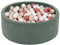 KiddyMoon Piscine À Balles pour Bébé Velours Rond 90X30cm/200 Balles 7Cm Fosses À Boules Jouet Enfant, Vert Forêt: Beige Pastel/Saumon/Blanc