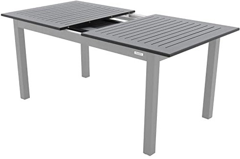Doppler Ausziehtisch EP Plus Metallgrau/Anthrazit 150/210x90cm I Gartentisch ausziehbar I Gartenmöbel Aluminium I Terrassenmöbel außen I Outdoor Tisch für Terrasse & Balkon I Wetterfest & robust