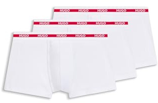 HUGO Mens TRUNK TRIPLET PLANET Three-pack stretch-cotton logo trunks