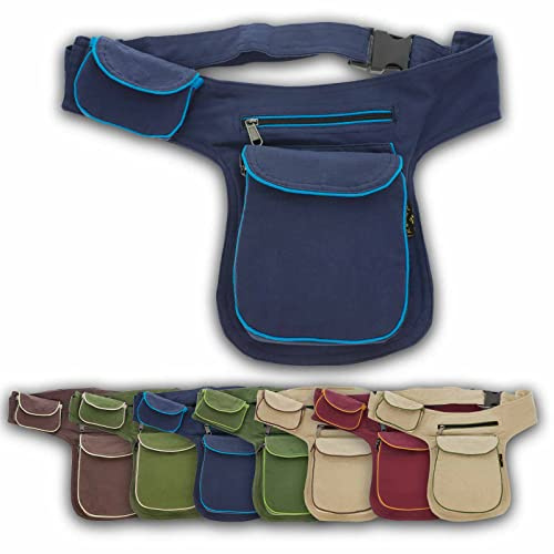 KUNST UND MAGIE Hüfttasche Bauchtasche Gürteltasche Bauchgurt Festivaltasche Gassi-Tasche Goa, Farbe:Blau