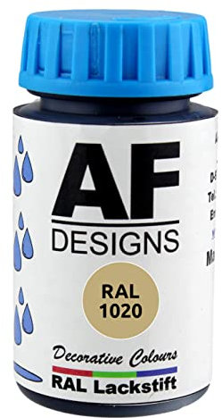 Alex Flittner Designs Vernice RAL 1020 giallo oliva opaco 50 ml legno metallo mobili bagno vernice ritocco vernice di riparazione