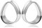 Vankula Ohr Tunnel 1 Paar Double Flared Flesh Plugs Tropfenform Edelstahl für männer damen Ohrpiercing Schmuck 12mm(1/2) Silber