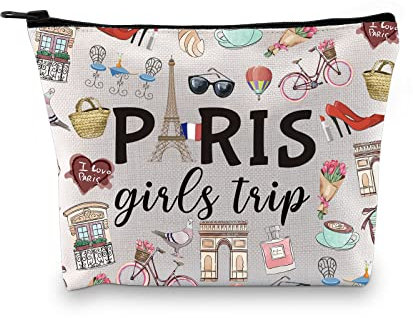 Paris Mädchen Reise Geschenk Paris Mädchen Wochenende Geschenk Urlaub in Paris Geschenk Paris Thema Reisetasche Paris Skyline Geschenk für Sie Frankreich Urlaub Make-up Tasche, Girls Trip Paris EU,