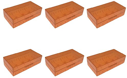 Plastic Battery Case, 6 Pack Battery Organiser Storage Box, Battery Holder Case for 18650/16340 Batteries (Orange)
