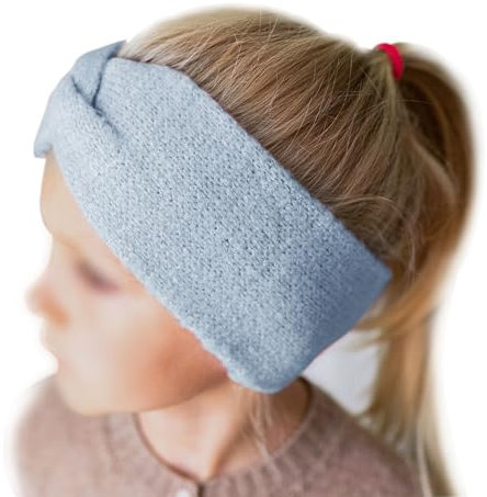 Papierdrachen Kinder Haarband aus Strick - blau – Bequem & Stilvoll mit Knoten – Perfektes Accessoire für Jungen und Mädchen