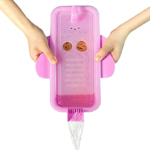 HMZXSY 68OZ Microwave Pasta Container Cooker with Strainer, Quickly Cooks up to 4 Servings, Cute Elephant Shaped, Purple