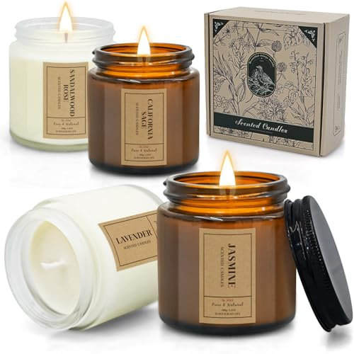 Kerze Duftkerze im Glas, Geschenk-Duftkerzen, Geschenk für Frauen, Duftkerzen-Set, natürliches Sojawachs, Stress abbauen, für Jahrestag, Valentinstag, Muttertag, Yoga, Dekoration