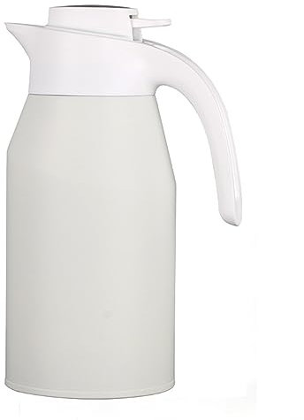 PIPOEI Thermoskanne - Bruch und auslaufsichere, Isolierkanne 1.6/2L - 304 Edelstahl Kaffeekanne Isolierkanne - Teekanne Thermo mit LED-Touchscreen-Temperaturanzeige White,1600ml-No