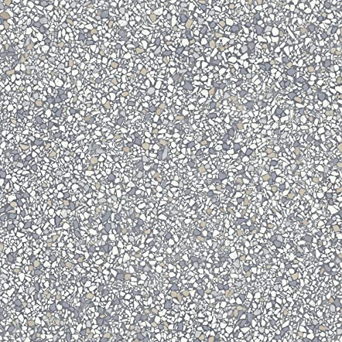 VINYL FLOORING UK Grey Mosaic Effect Anti-Slip Vinyl Flooring For LivingRoom, Hallways, Kitchen, 2.8mm Thick Cushion Backed Vinyl Sheet, Waterproof Lino Flooring-2m(6'6) X 2m(6'6)-4m²