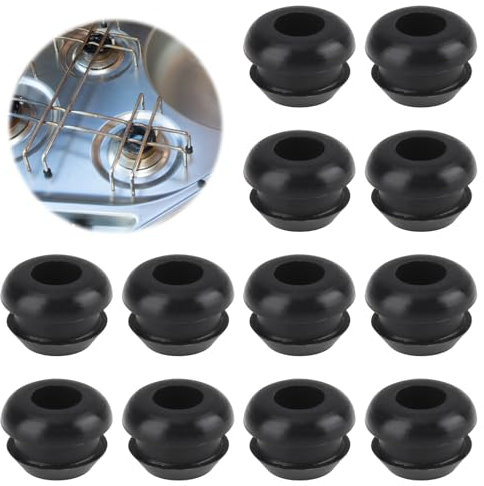 12 Piedini in Gomma per Fornelli da Camper, Gommini per Supporti per pentole, Guide in Gomma - passacavo in Gomma per Auto, Protezione e Durata per Fornelli, Gommini per Fornello Camper (5 mm)