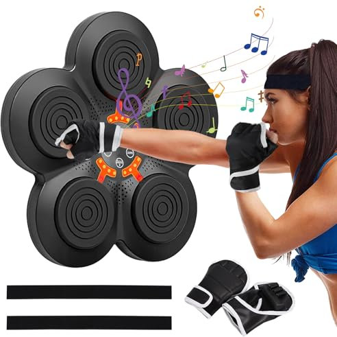 GothicBride Music Boxing Machine One Punch Musik Boxen Wandmontage Boxmaschine mit Musik Wall Boxing Trainingsgeräte mit Handschuh für Erwachsene Kinder Unterstützt Bluetooth