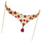 DEARMAMY Rhinestone Braut Haarschmuck Rot Elegantes Kopfband Mit Blumen Und Strassdekoren Für Hochzeiten Und Besondere Anlässe Für Bräute Und Prinzessinnen