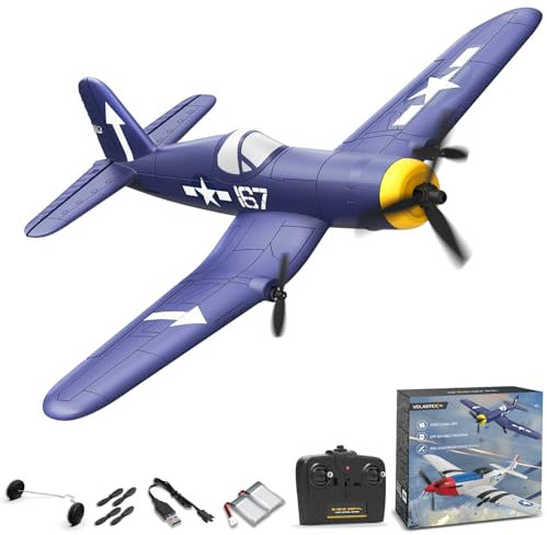 VOLANTEXRC Avion RC pour débutants, Avion télécommandé F4U 2.4GHz 3CH avec Gyroscope 6 Axes pour Adultes et Enfants (762-8)