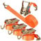 Sleeleece 4 Stück Spanngurte mit Ratsche und Haken - 6m 2000kg 38mm - Ratschen Set - Ratschengurt 2 Teilig - Zurrgurt Orange - 2000 daN 2t - TÜV/GS Geprüft und gemäß DIN EN 12195-2