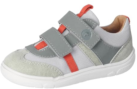 RICOSTA Jungen Kletthalbschuhe ARNO, Kinder Halbschuhe, Weite: MITTEL, waschbar,Barfuß-Schuh, Strassenschuhe, hellgrau/eukalyptus (530), 29 EU