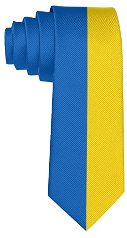 zerosevenee Herrenkrawatte, klassische Krawatte, Neuheit, Krawatte, Jungen, Party, Anzug, Krawatte, Ukraine-Flagge (2), Einheitsgröße
