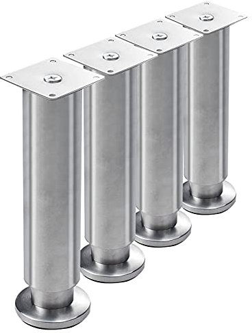 Lot de 4 pieds de table réglables en acier inoxydable robuste pour armoire, canapé, table basse, meuble TV (taille : 250 mm)