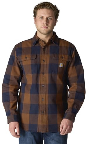 Carhartt Lässiger Schnitt Schweres Flanell Kariert Langarmhemd Herren Loose Fit Heavyweight Flannel Long-Sleeve Plaid Shirt (1 Set)